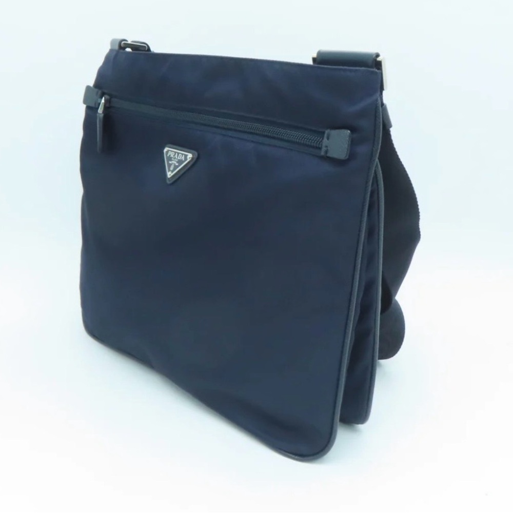 Authentic Prada Dark Navy Nylon and Saffiano Shoulder Messenger Bag NWOT - Picture 8 of 15